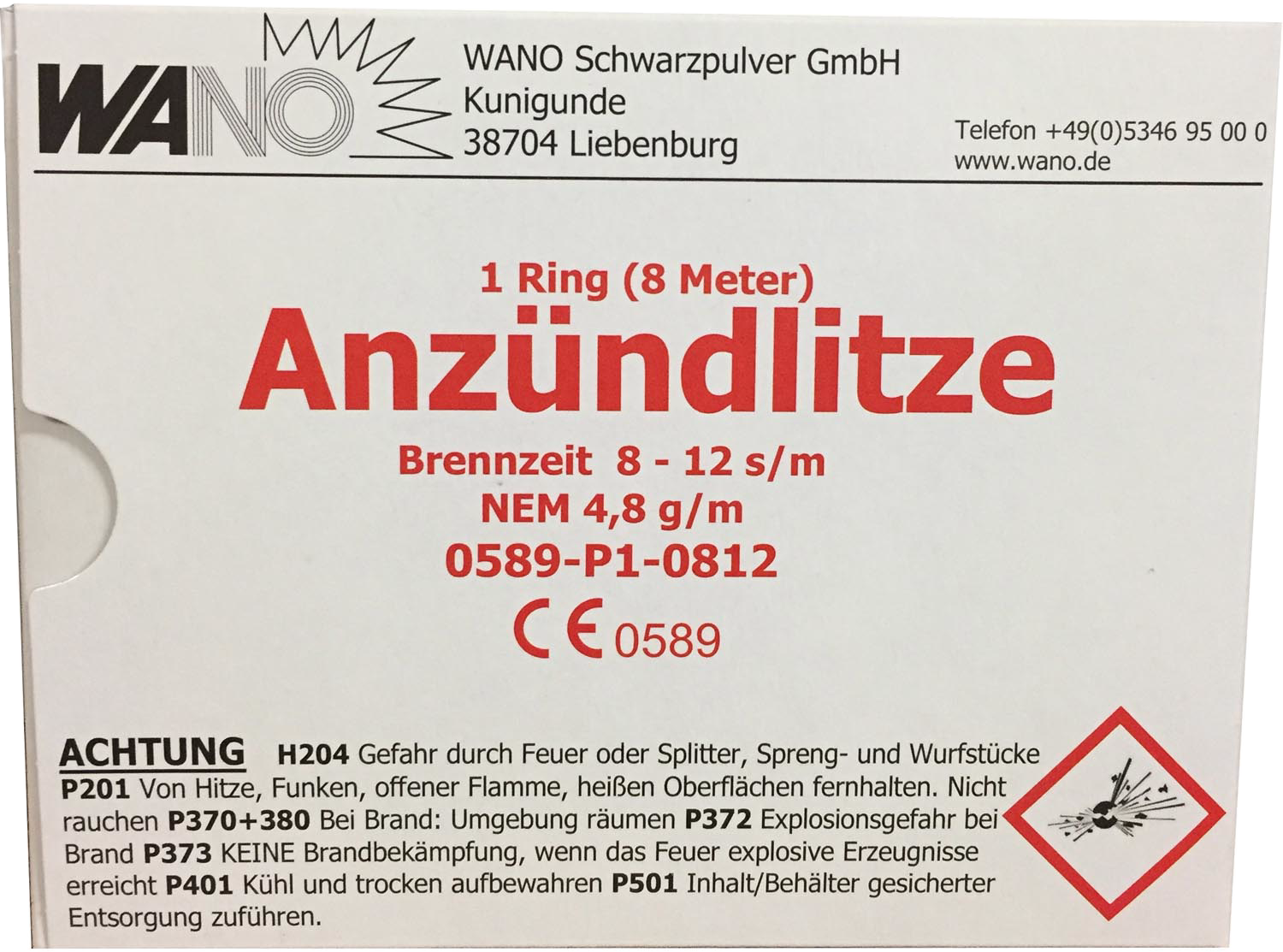Anzündlitze 8-12 s/m